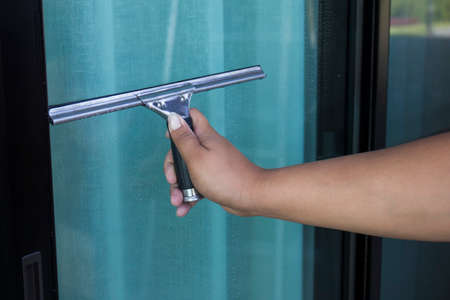 Swipe on the glass cleaner for cleaning.