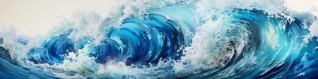 Giant Ocean Wave on transparent background isolated png.Generated with AIの素材