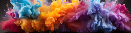 Motion. Paint water drops, ink swirls, colorful ink abstraction. Fancy Dream Cloud of Underwater Ink.Generated with AIの素材