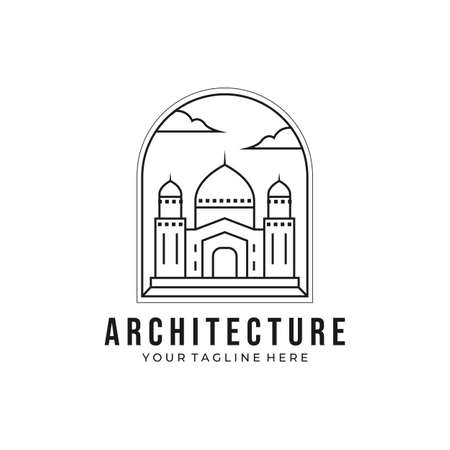 Islamic Architecture Icon Logo Line Art Vector Illustration Designの素材 Fy ストックフォトのamanaimages Plus