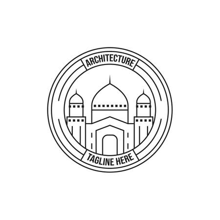 islamic symbol logo line art vector illustration designのイラスト素材