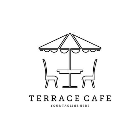 Terrace cafe vector minimalist logo illustration designのイラスト素材