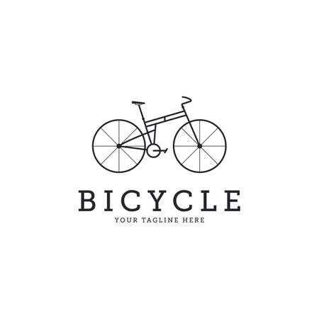line art bicycle bike icon logo vector minimalist illustration designのイラスト素材