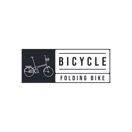 Bicycle bike icon line art logo vector illustration design. folding bike logo conceptのイラスト素材