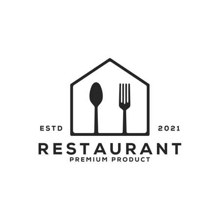simple restaurant icon logo, vector illustration designのイラスト素材