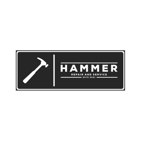 hammer vintage logo vector illustration templateのイラスト素材