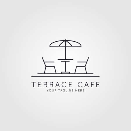 terrace icon line art logo vector minimalist illustration designのイラスト素材