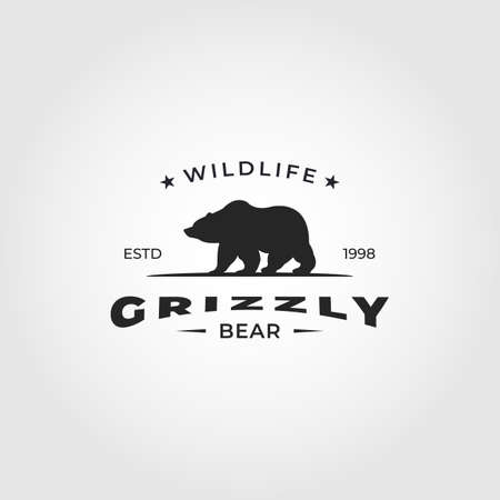 grizzly bear walk logo vector symbol illustration designのイラスト素材