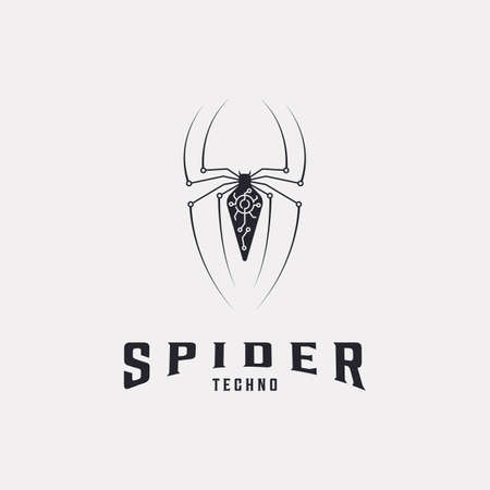black spider techno vector design, Image of Spider Illustrationのイラスト素材