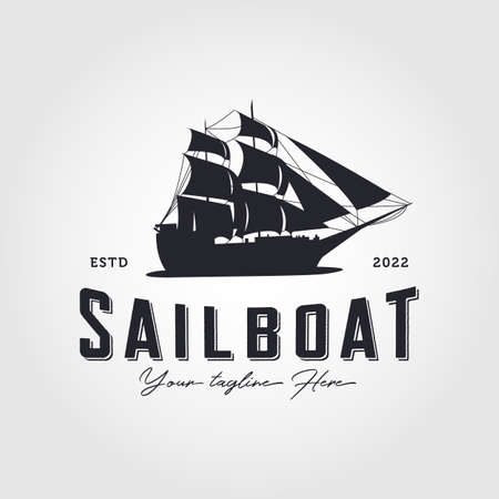 creative Sailboat  design Vector templateのイラスト素材