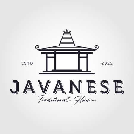 Joglo, Javanese traditional house vector design illustrationのイラスト素材