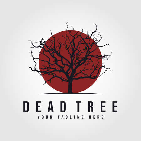 Black Branch Tree or Naked trees silhouettes. Hand drawn isolated illustrationsのイラスト素材