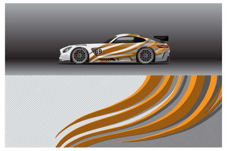 Abstract Race car wrap sticker design and sports background for daily use racing livery or car vinyl stickersのイラスト素材