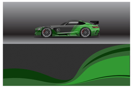 Abstract Race car wrap sticker design and sports background for daily use racing livery or car vinyl stickersのイラスト素材
