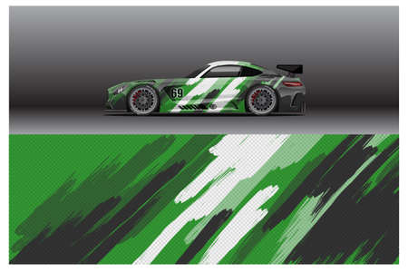 Abstract Race car wrap sticker design and sports background for daily use racing livery or car vinyl stickersのイラスト素材