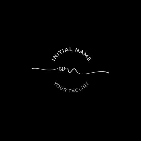 Initial handwriting signature logo vector. Hand lettering for designsのイラスト素材