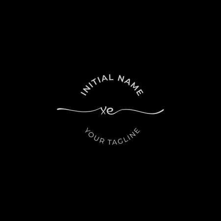 Initial handwriting signature logo vector. Hand lettering for designsのイラスト素材