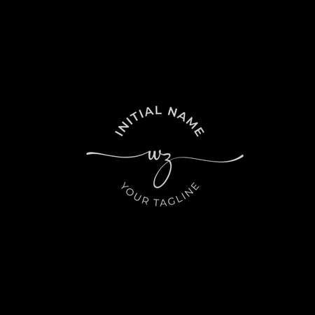 Initial handwriting signature logo vector. Hand lettering for designsのイラスト素材