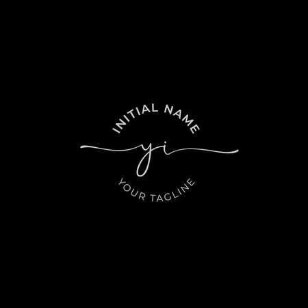 Initial handwriting signature logo vector. Hand lettering for designsのイラスト素材