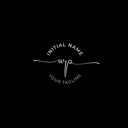 Initial handwriting signature logo vector. Hand lettering for designsのイラスト素材