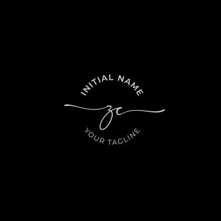 Initial handwriting signature logo vector. Hand lettering for designsのイラスト素材