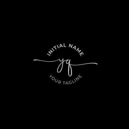 Initial handwriting signature logo vector. Hand lettering for designsのイラスト素材