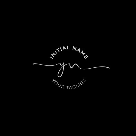 Initial handwriting signature logo vector. Hand lettering for designsのイラスト素材