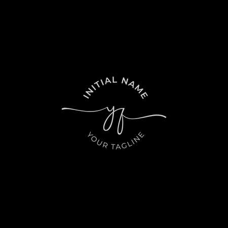 Initial handwriting signature logo vector. Hand lettering for designsのイラスト素材