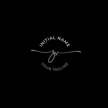 Initial handwriting signature logo vector. Hand lettering for designsのイラスト素材