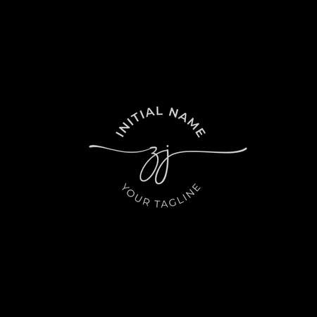 Initial handwriting signature logo vector. Hand lettering for designsのイラスト素材