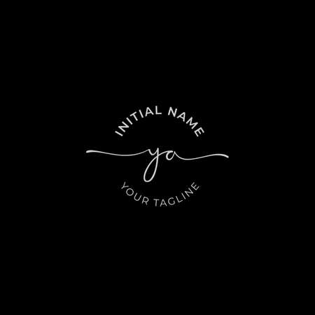 Initial handwriting signature logo vector. Hand lettering for designsのイラスト素材