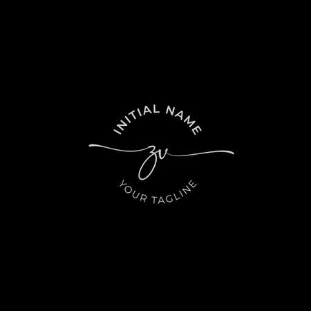 Initial handwriting signature logo vector. Hand lettering for designsのイラスト素材