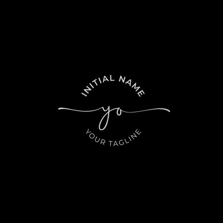 Initial handwriting signature logo vector. Hand lettering for designsのイラスト素材