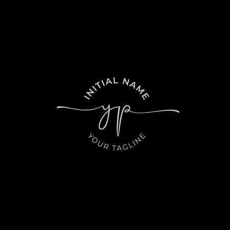 Initial handwriting signature logo vector. Hand lettering for designsのイラスト素材