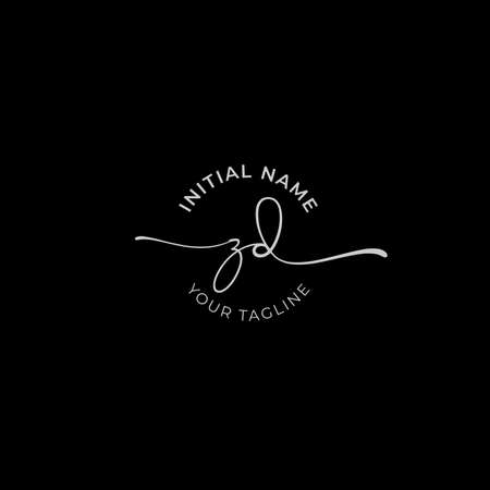 Initial handwriting signature logo vector. Hand lettering for designsのイラスト素材