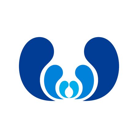 abstract waves letter w logo icon vector design conceptのイラスト素材