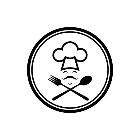 abstract chef kitchener cooky icon logo vector design conceptのイラスト素材