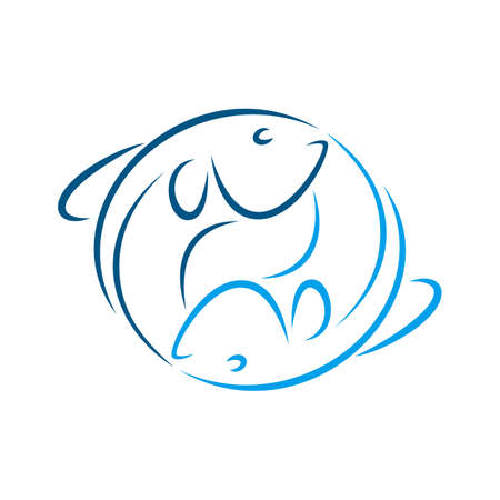 abstract fish logo icon concept graphic vector designのイラスト素材