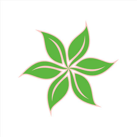 abstract flower leaves icon vector flat concept designのイラスト素材