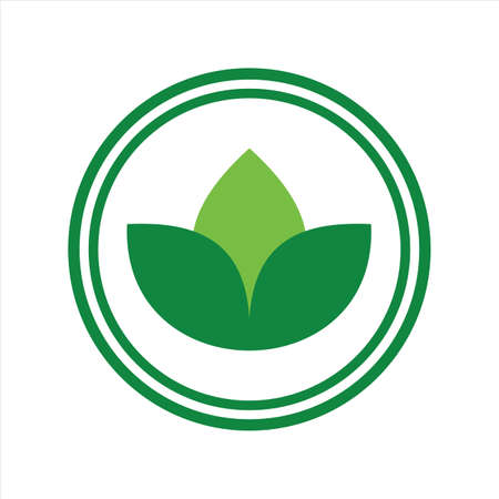 abstract green leaf icon vector flat concept designのイラスト素材
