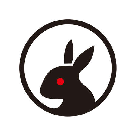 rabbit abstract flat icon vector flat concept designのイラスト素材
