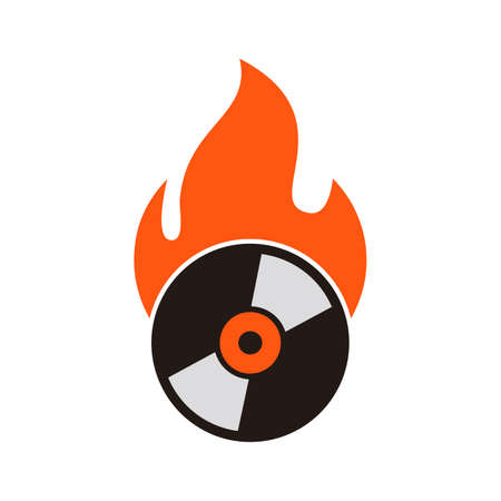 Disc fire music vector isolated on whiteのイラスト素材
