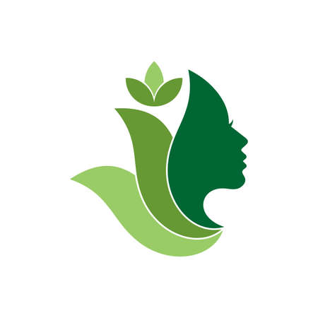 woman beauty icon nature abstract concept logo graphic designのイラスト素材