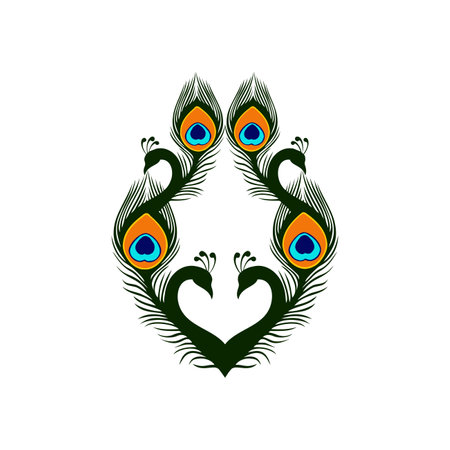 abstract peacock love luxury icon vector concept designのイラスト素材