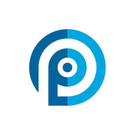 letter P circle target logo icon vector concept graphic designのイラスト素材