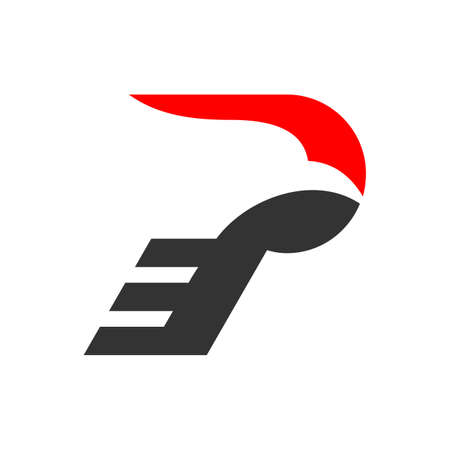 letter P abstract eagle logo icon vector concept graphic designのイラスト素材