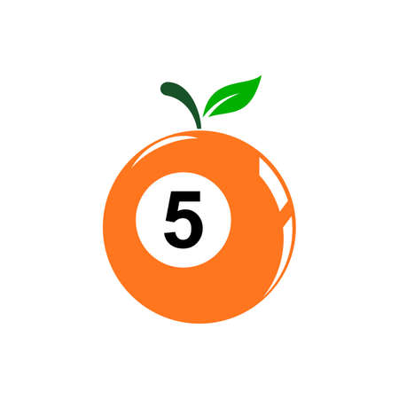 orange abstract billiard ball logo icon vector concept graphic design