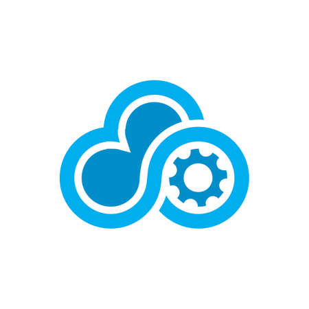 cloud setting abstract logo icon vector flat concept designのイラスト素材