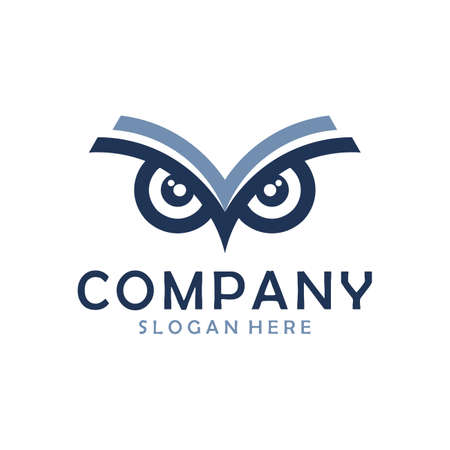 owl eye abstract book logo icon flat vector concept designのイラスト素材