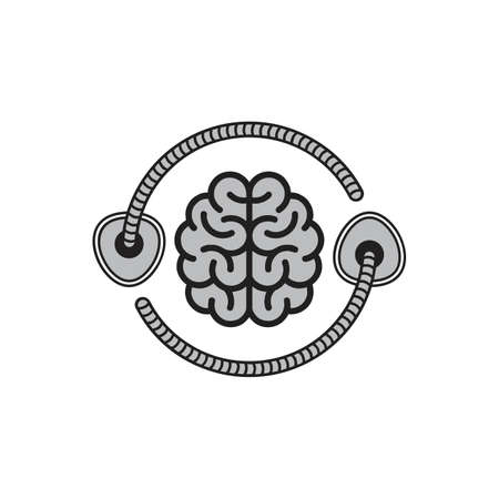 brain anesthesia abstract logo icon flat vector concept graphic designのイラスト素材